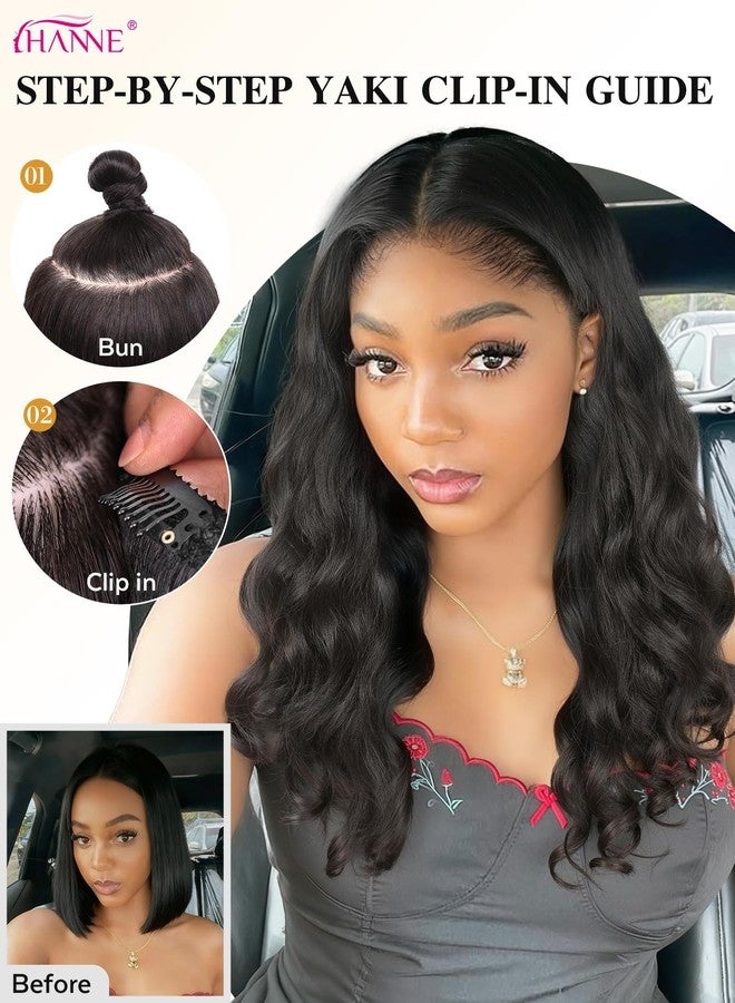 HANNE Yaki Curly Clip In Hair Extensions 8 Pcs Black 18 Inch Hair Pieces for Women Clip Ins Clip on Hair Extensions for Women (8PC-1B, 18-Inch) - Image 5